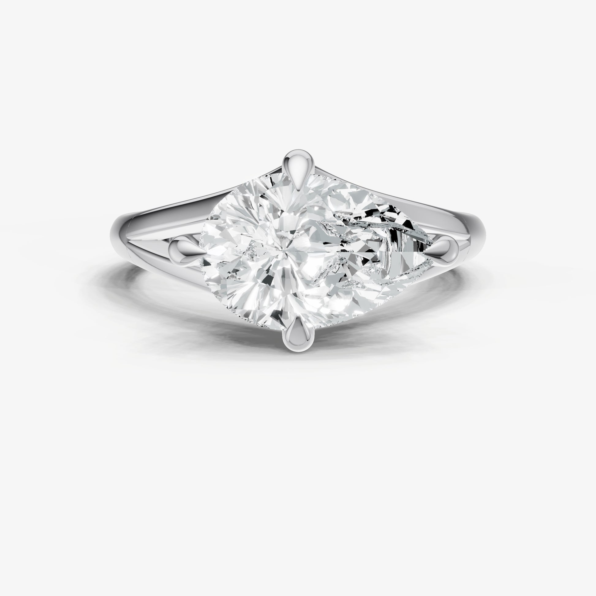 Pear Split Band Engagement Ring