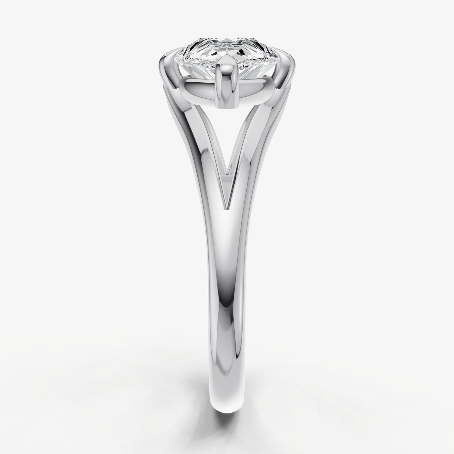Pear Split Band Engagement Ring