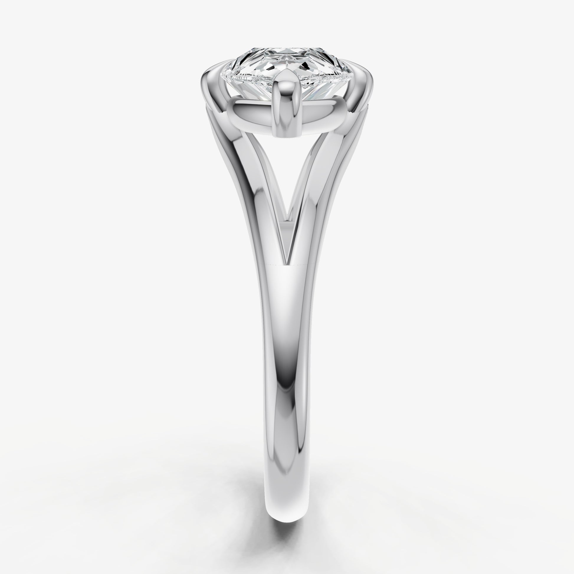 Pear Split Band Engagement Ring