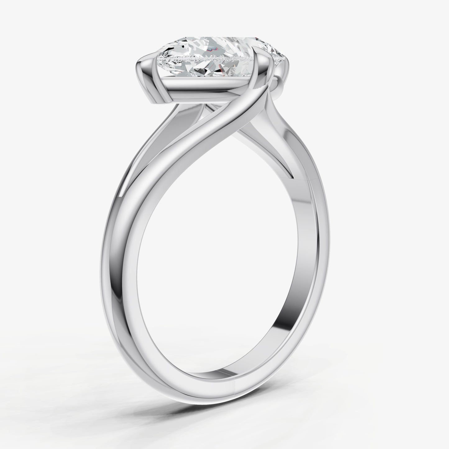 Pear Split Band Engagement Ring