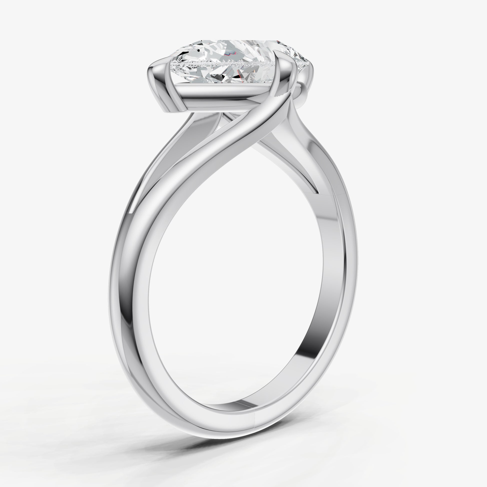 Pear Split Band Engagement Ring