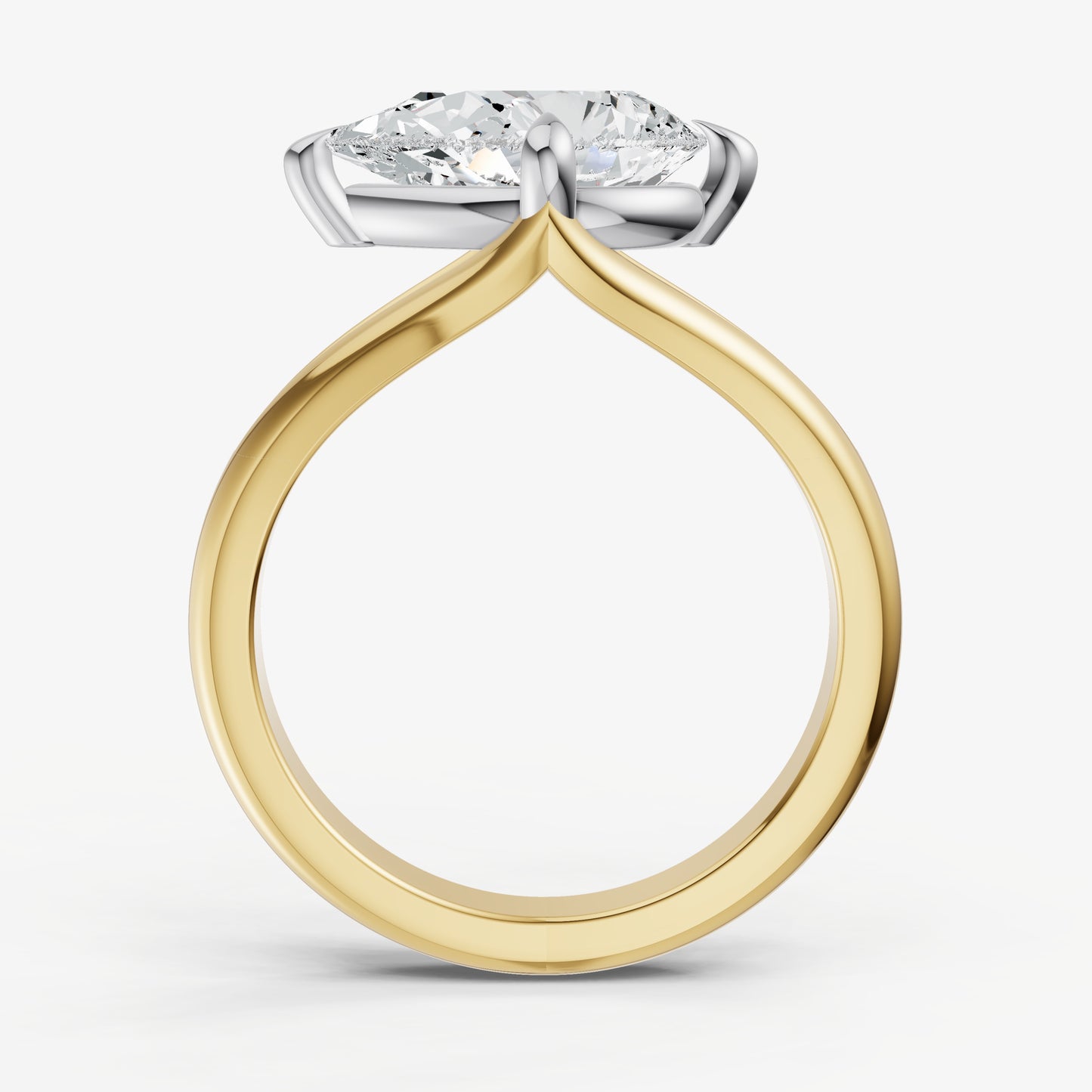 Pear Split Band Engagement Ring