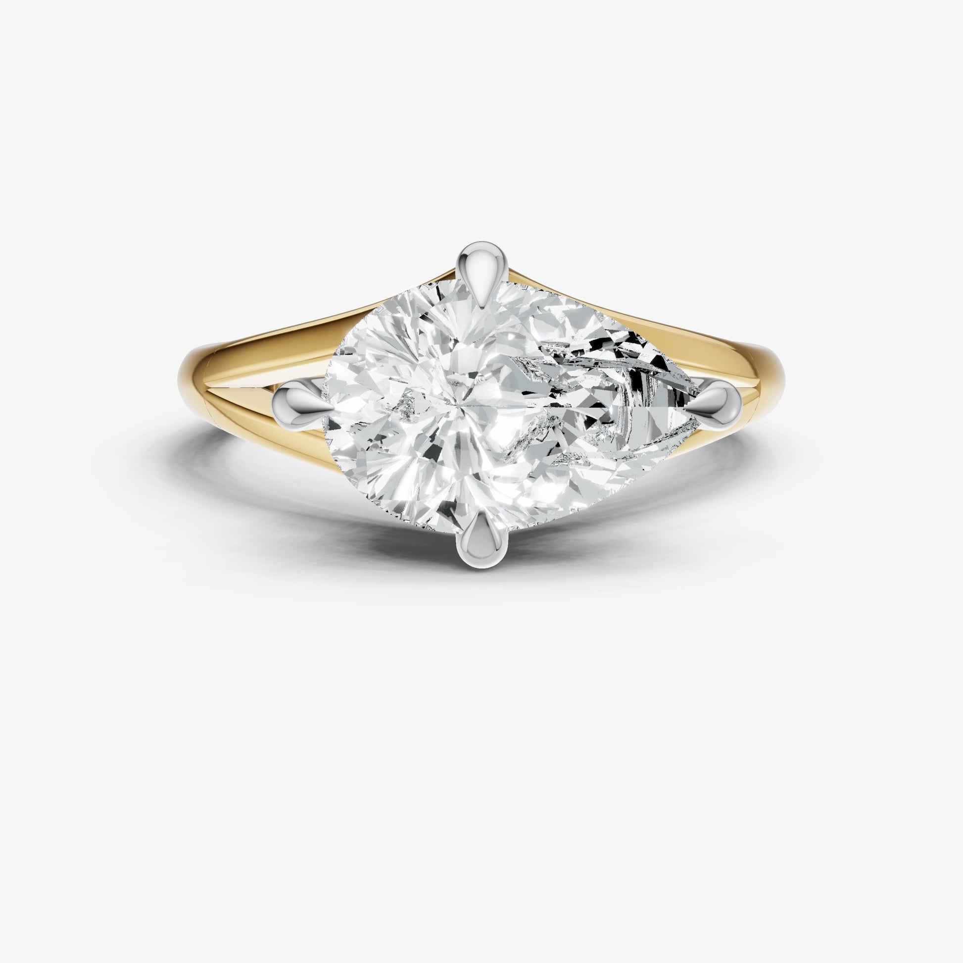 Pear Split Band Engagement Ring