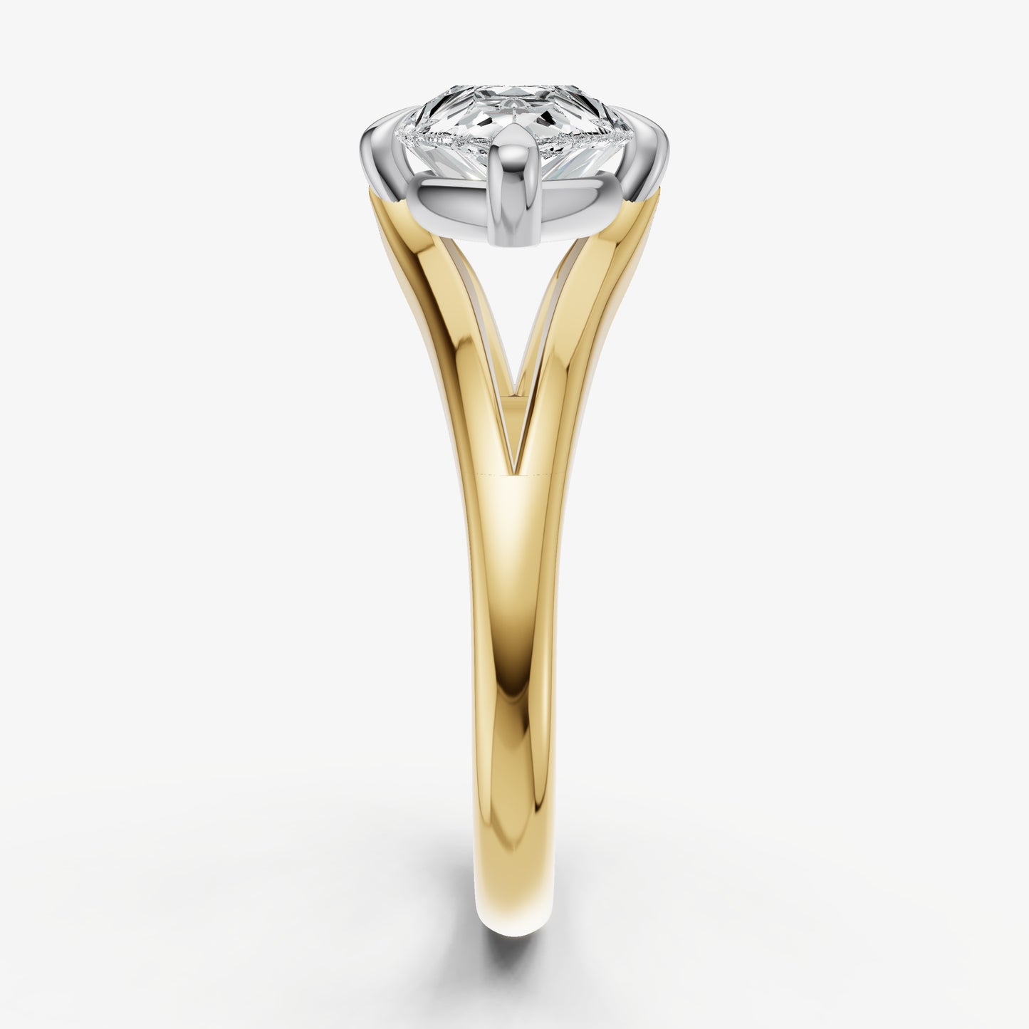 Pear Split Band Engagement Ring