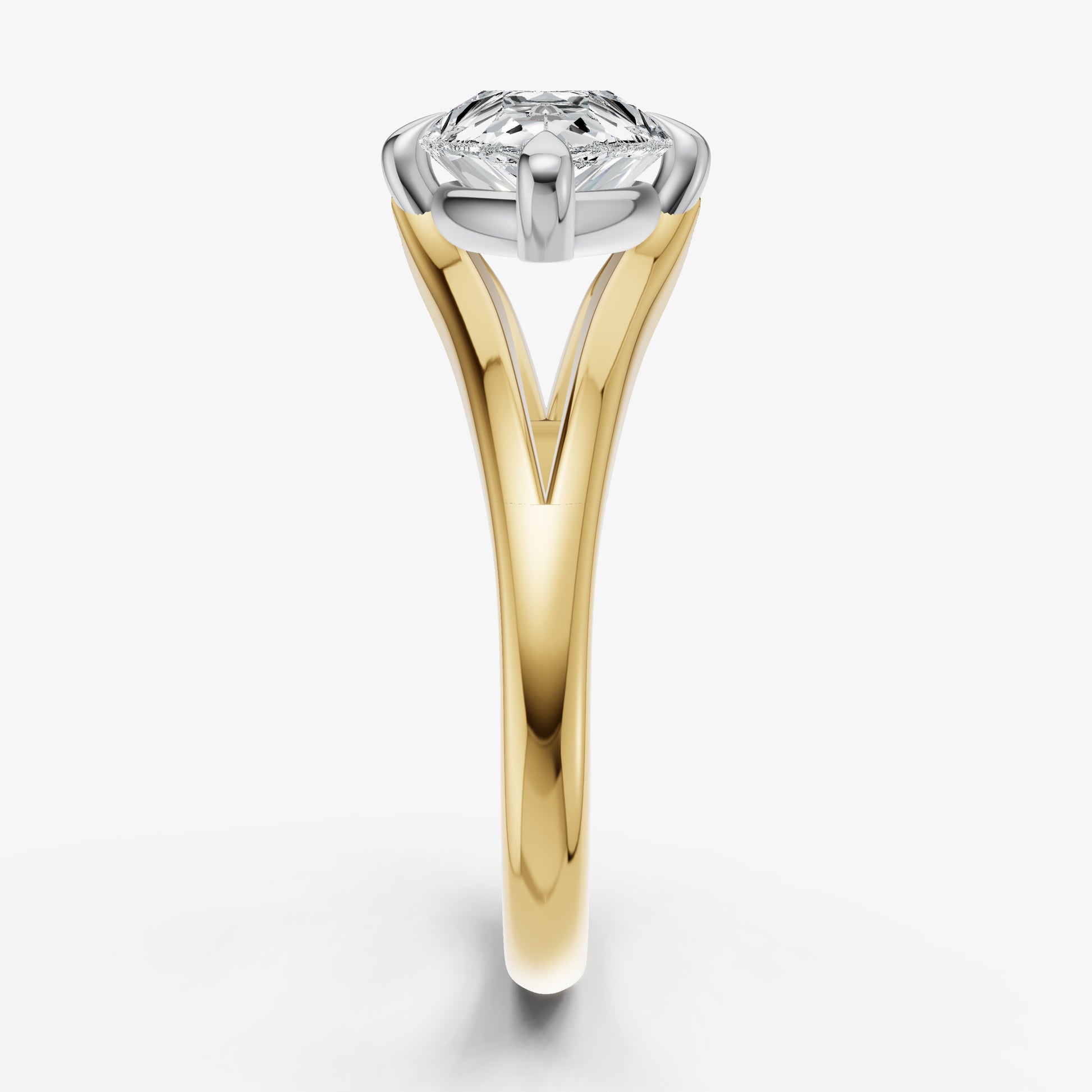 Pear Split Band Engagement Ring