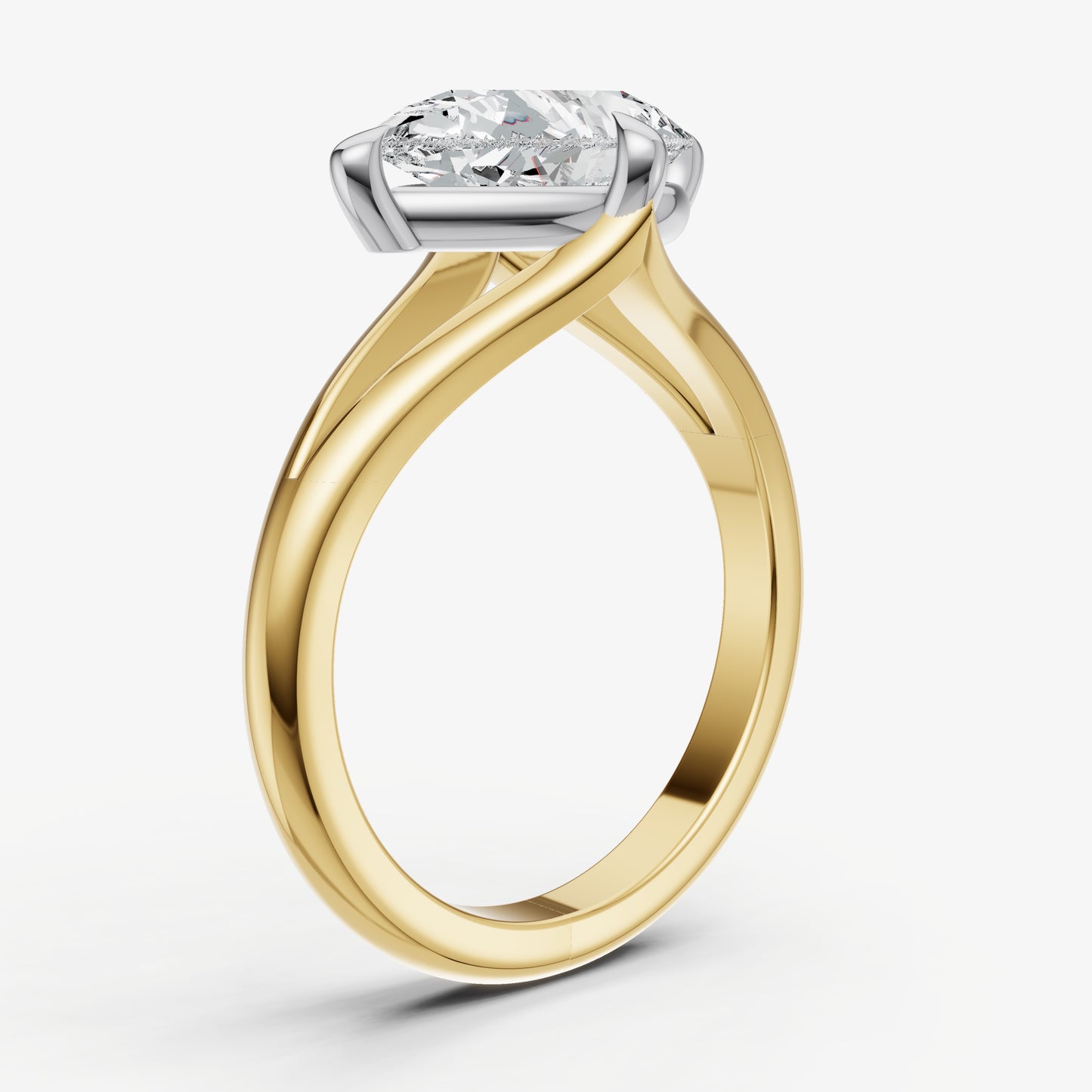 Pear Split Band Engagement Ring