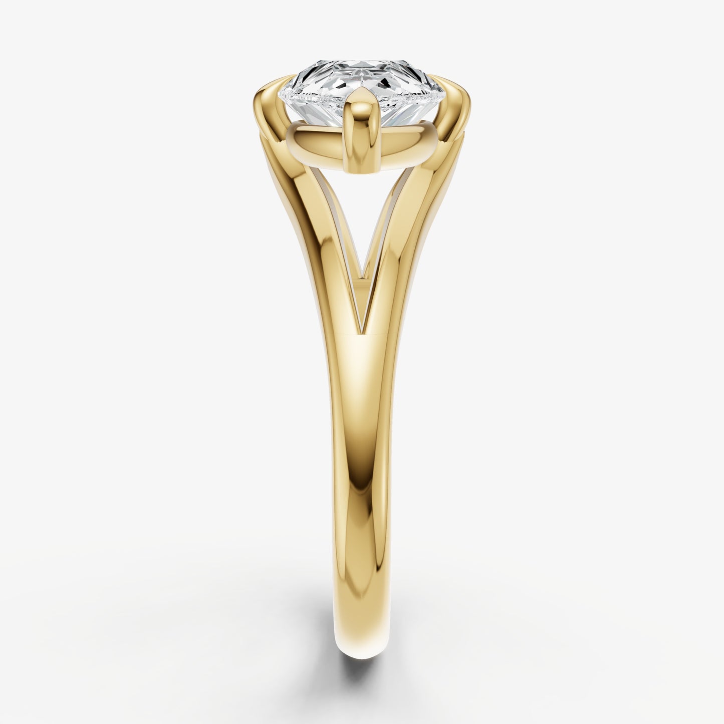 Pear Split Band Engagement Ring