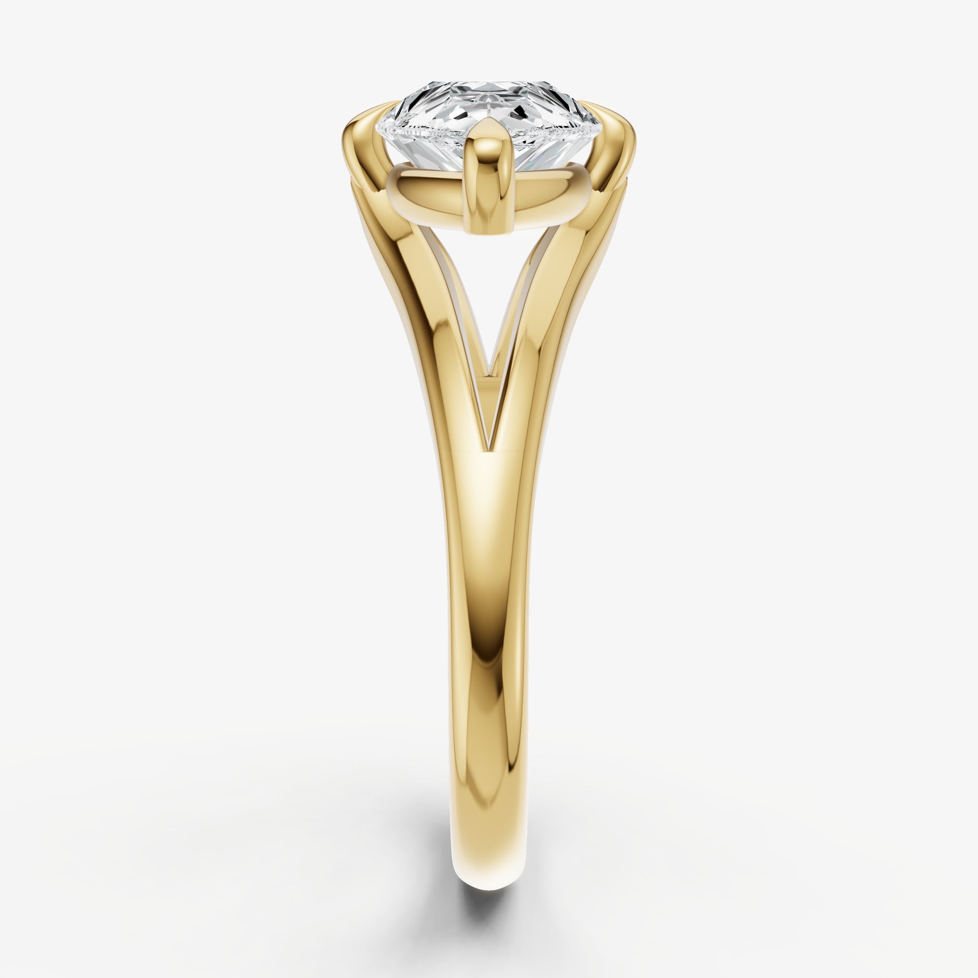 Pear Split Band Engagement Ring