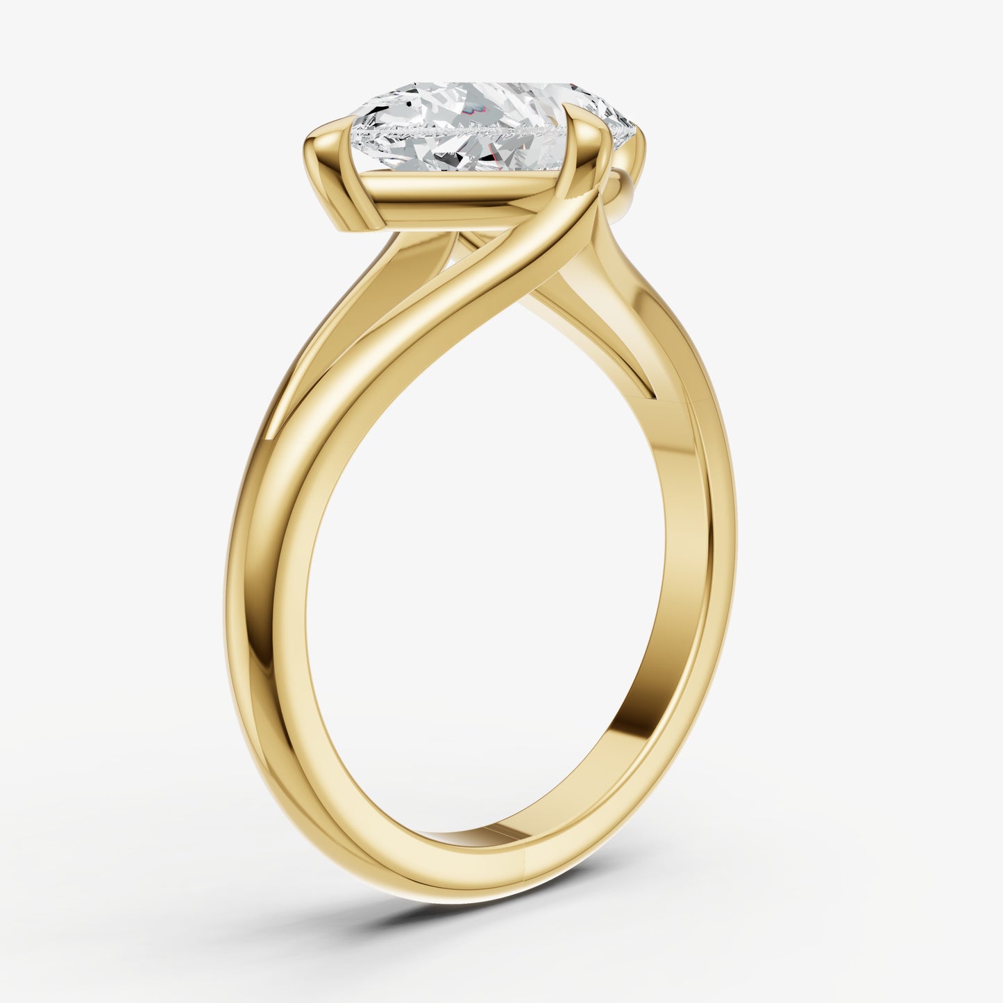 Pear Split Band Engagement Ring