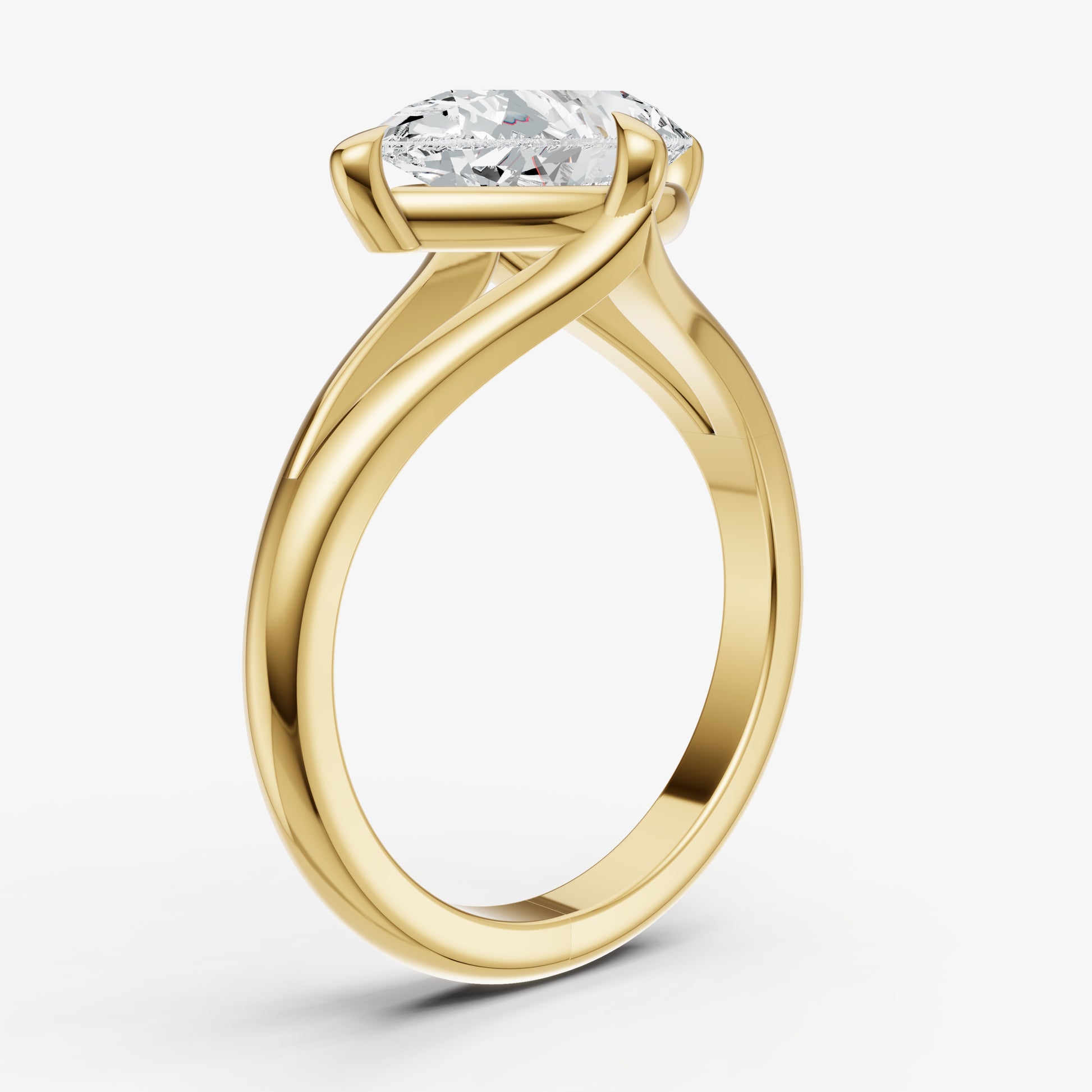 Pear Split Band Engagement Ring