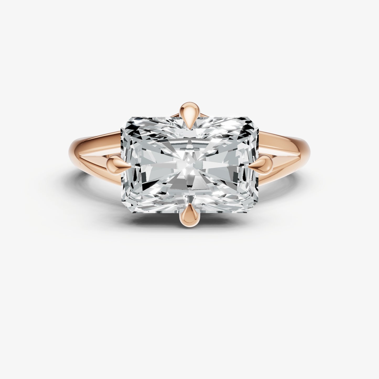 Radiant Split Band Engagement Ring