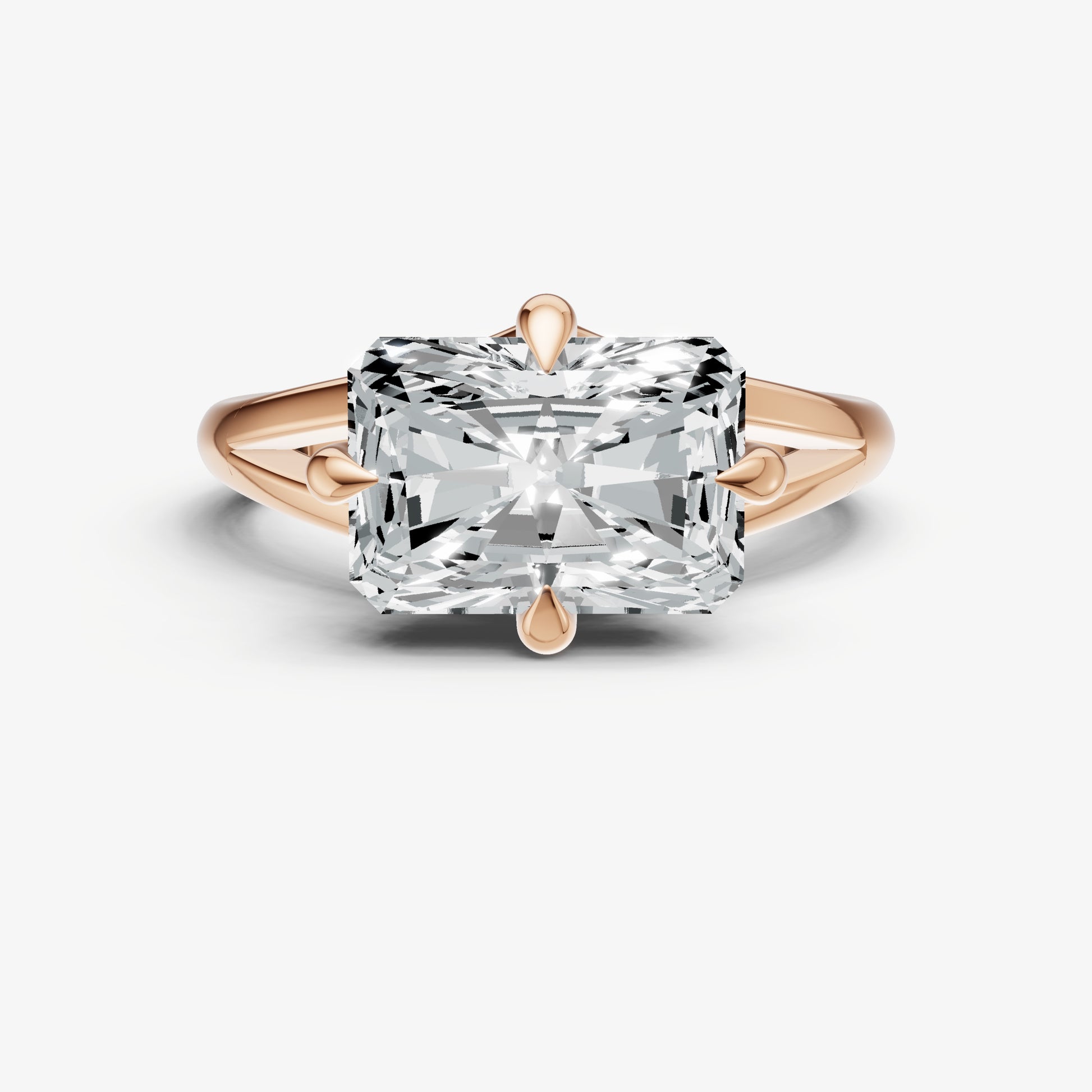 Radiant Split Band Engagement Ring