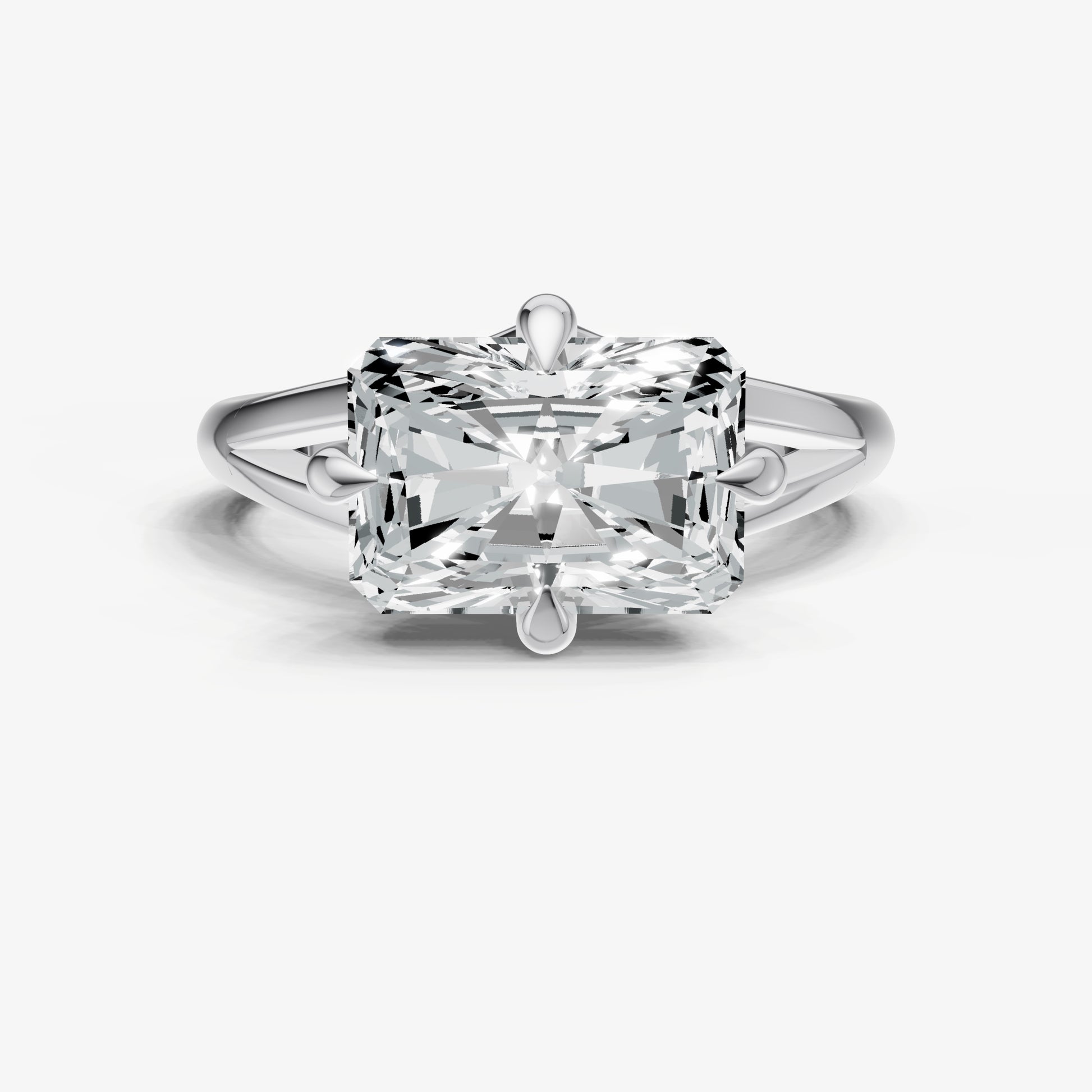 Radiant Split Band Engagement Ring