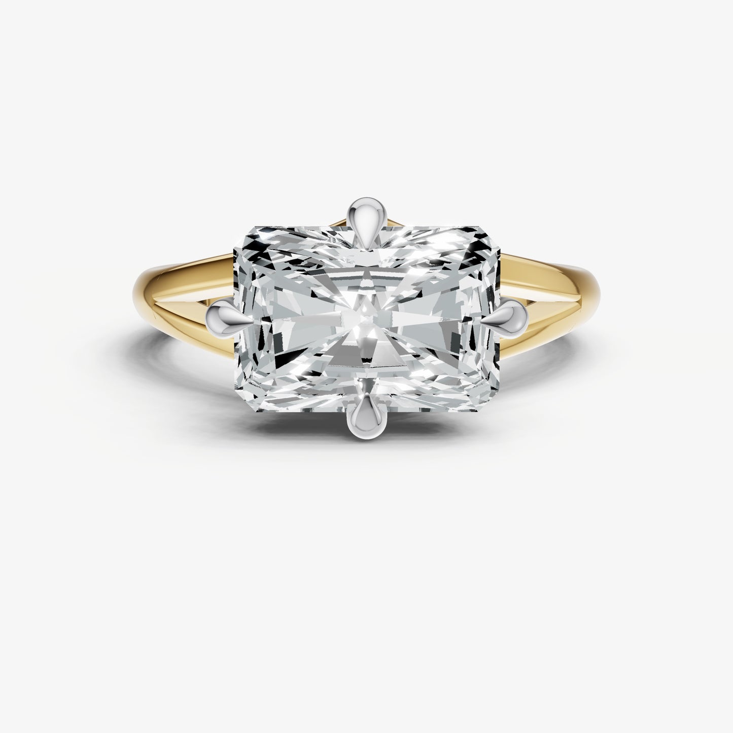 Radiant Split Band Engagement Ring