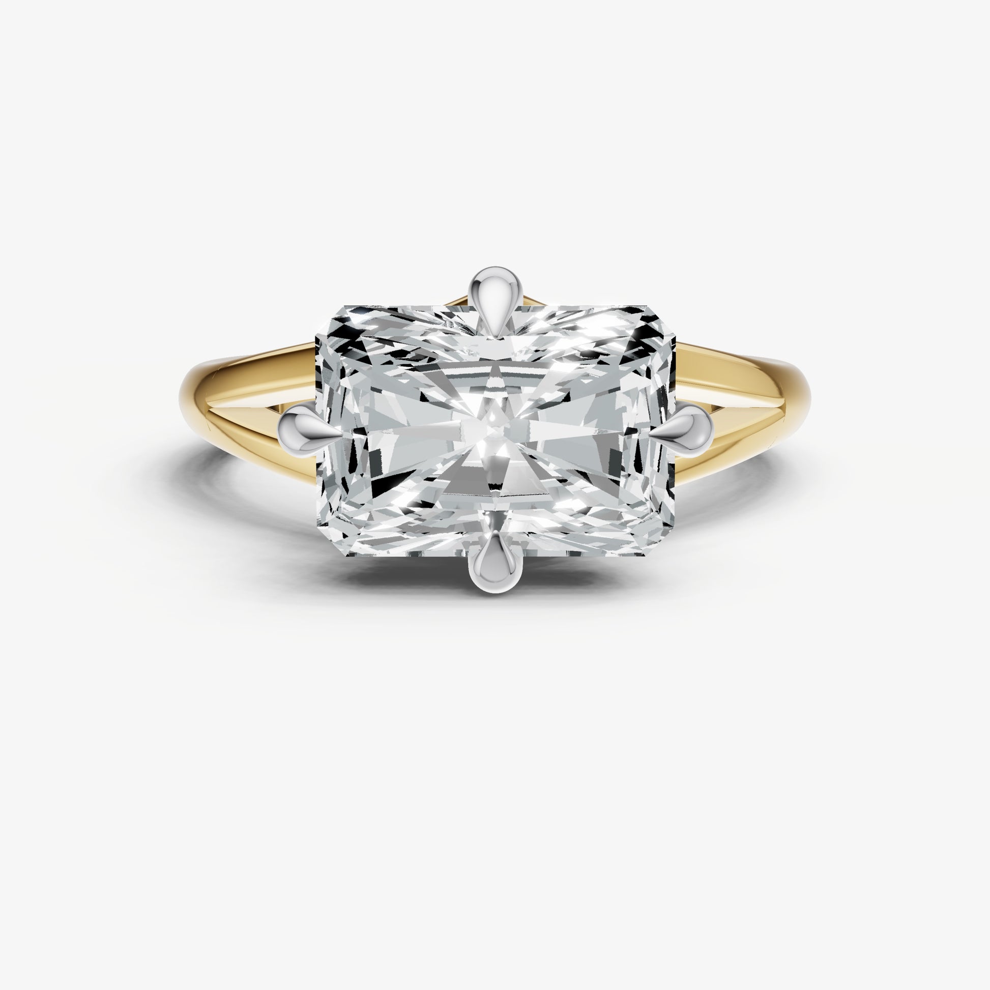 Radiant Split Band Engagement Ring