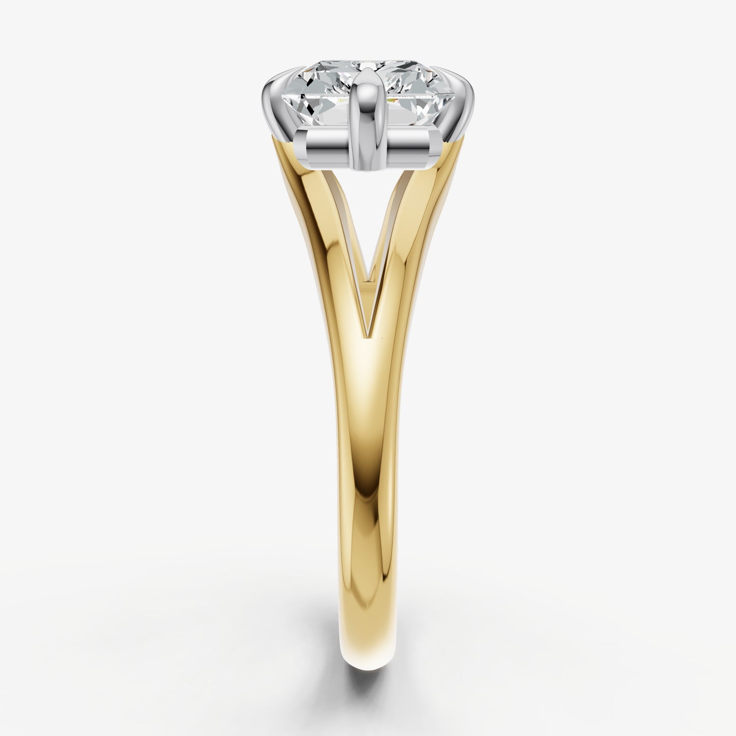 Radiant Split Band Engagement Ring
