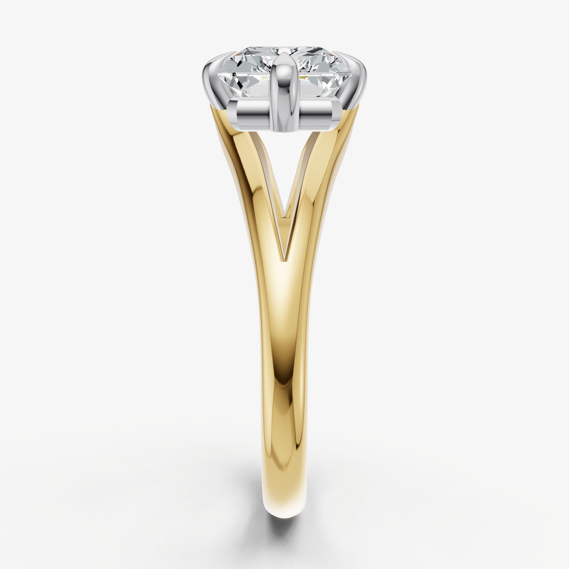 Radiant Split Band Engagement Ring