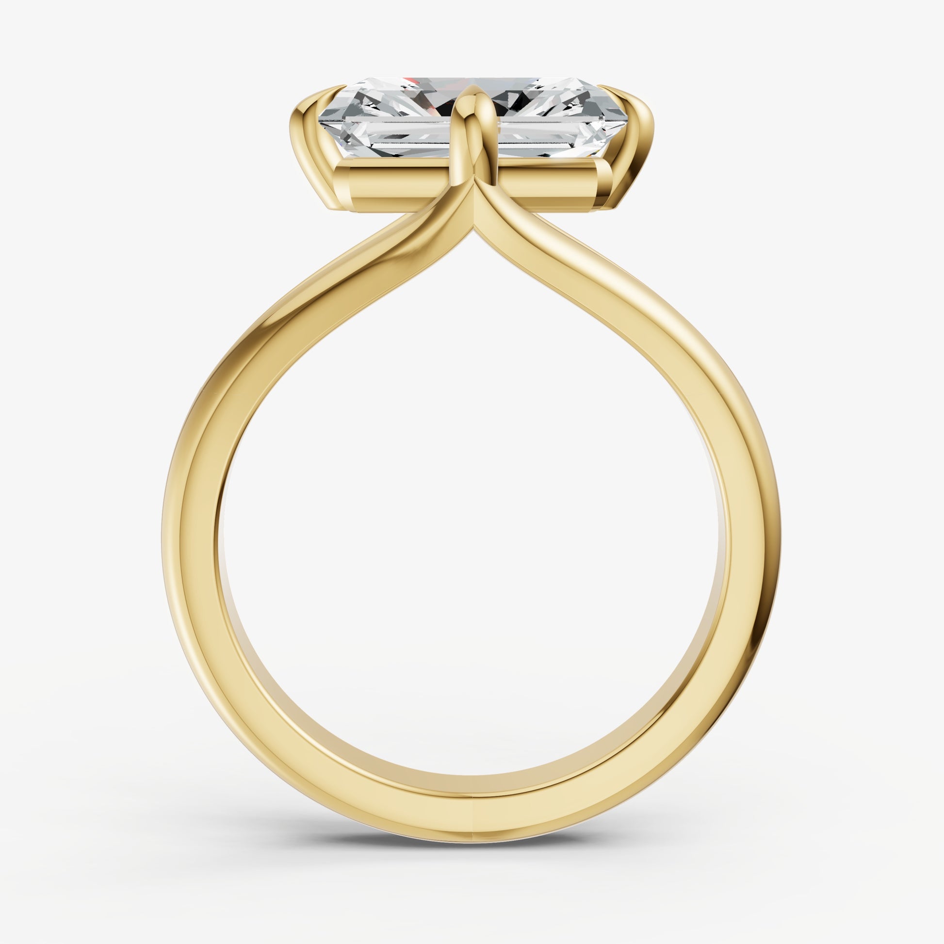 Radiant Split Band Engagement Ring