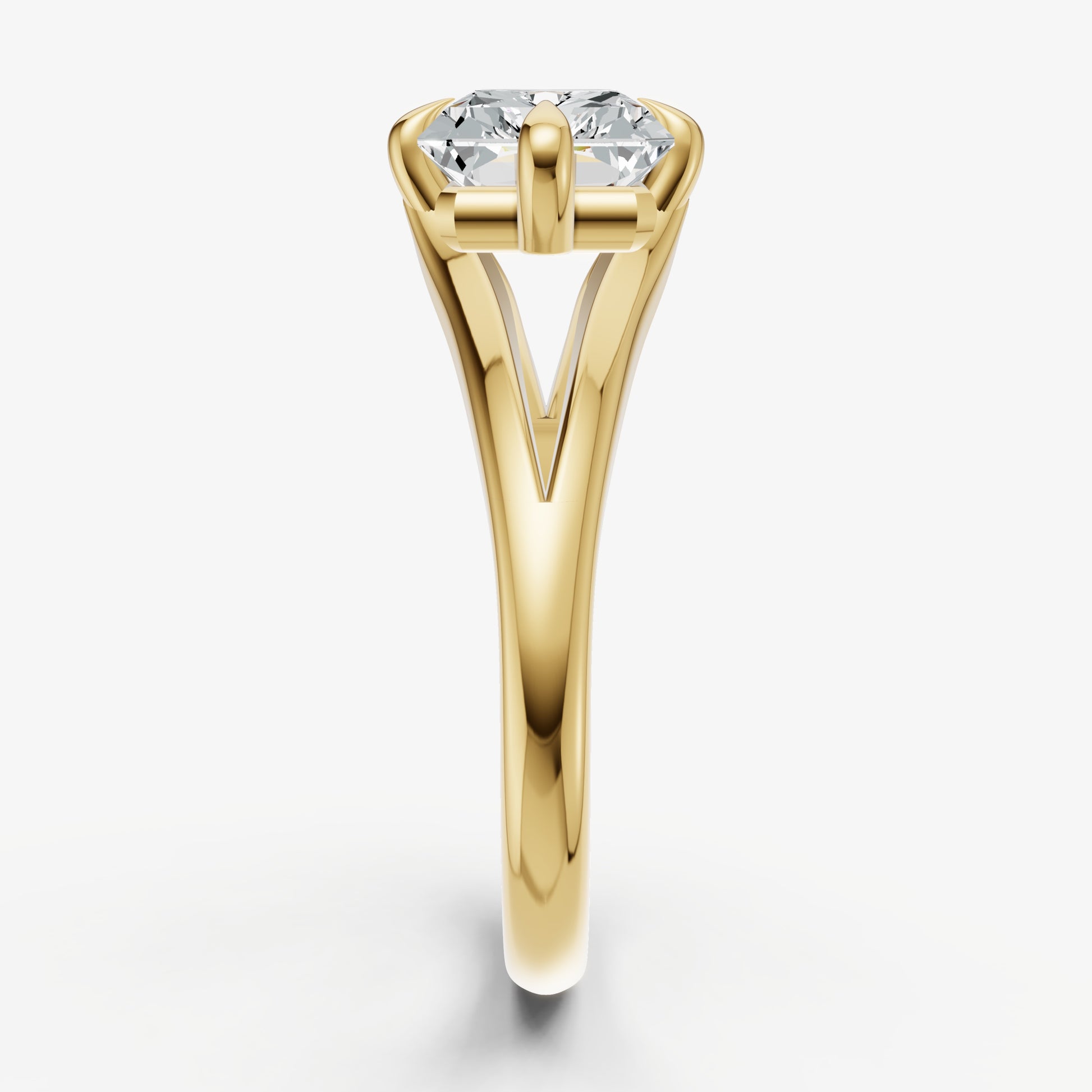 Radiant Split Band Engagement Ring