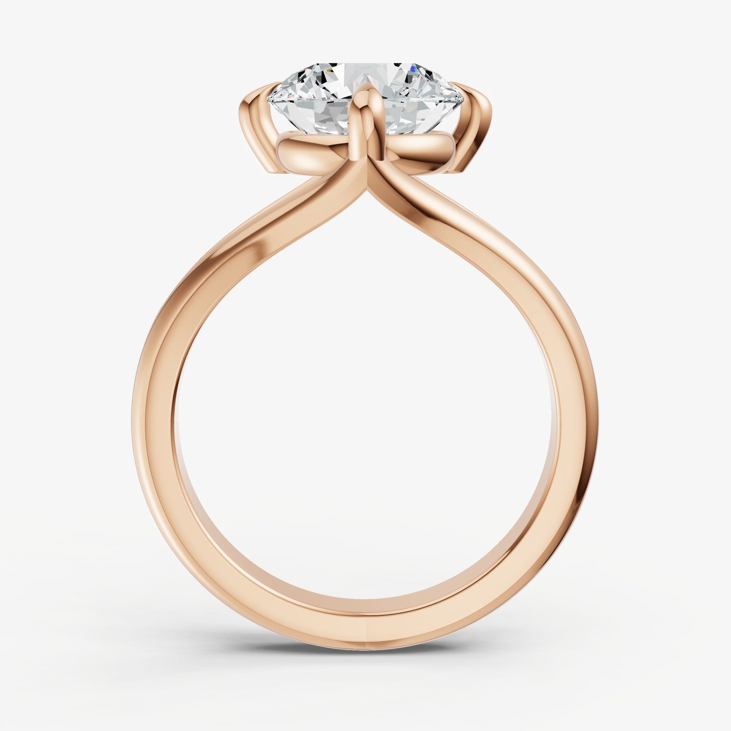 Round Split Band Engagement Ring