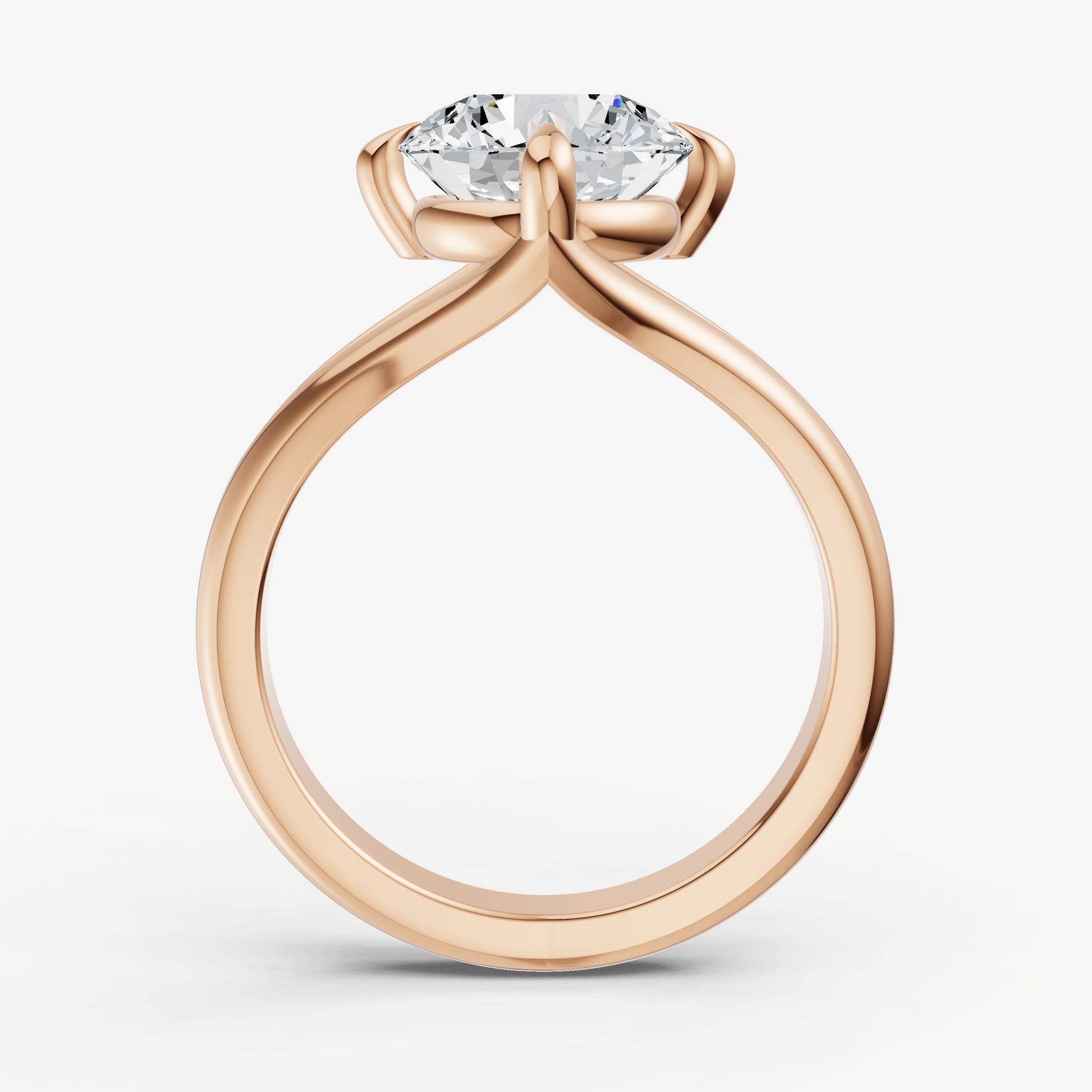 Round Split Band Engagement Ring