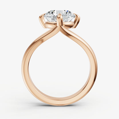 Round Split Band Engagement Ring