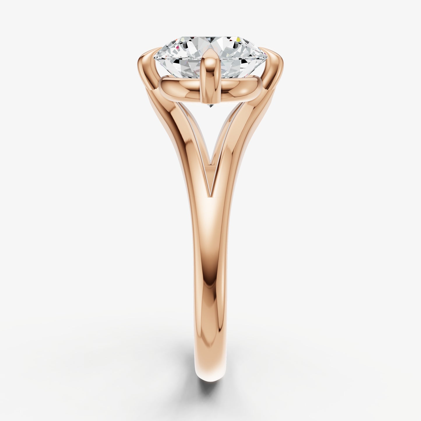 Round Split Band Engagement Ring