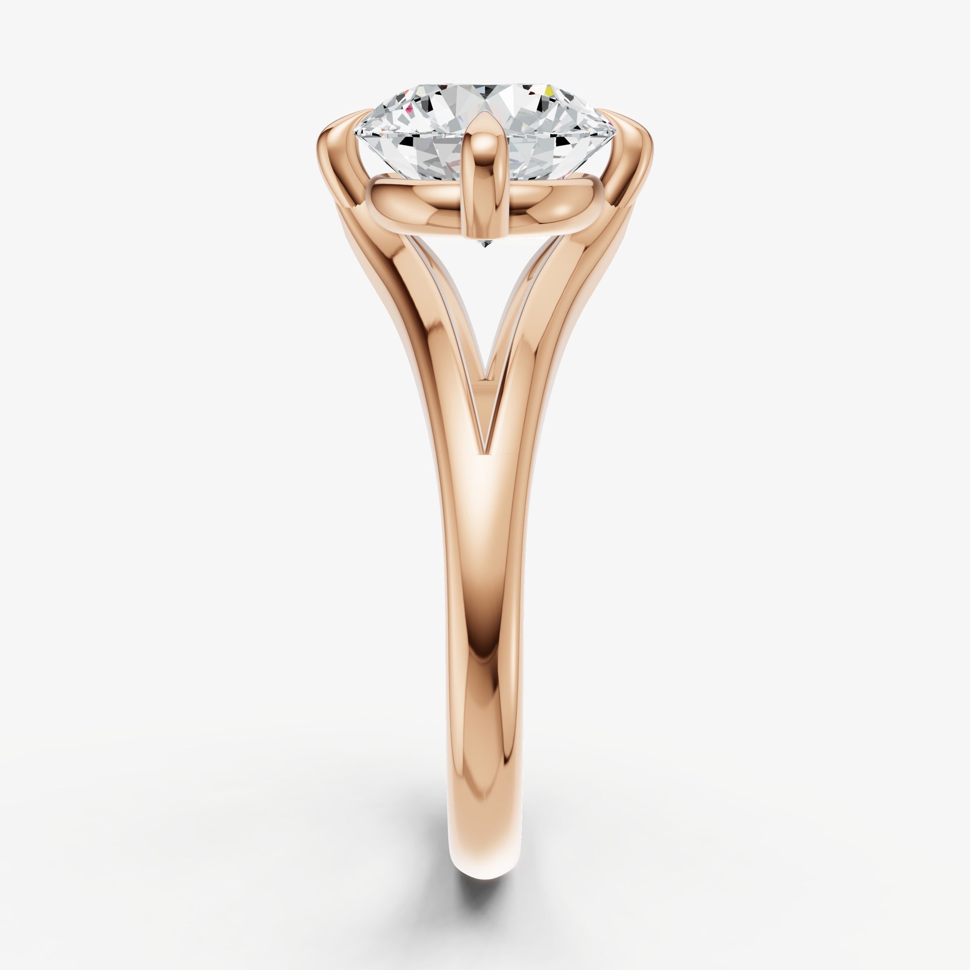 Round Split Band Engagement Ring