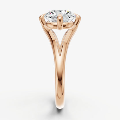 Round Split Band Engagement Ring