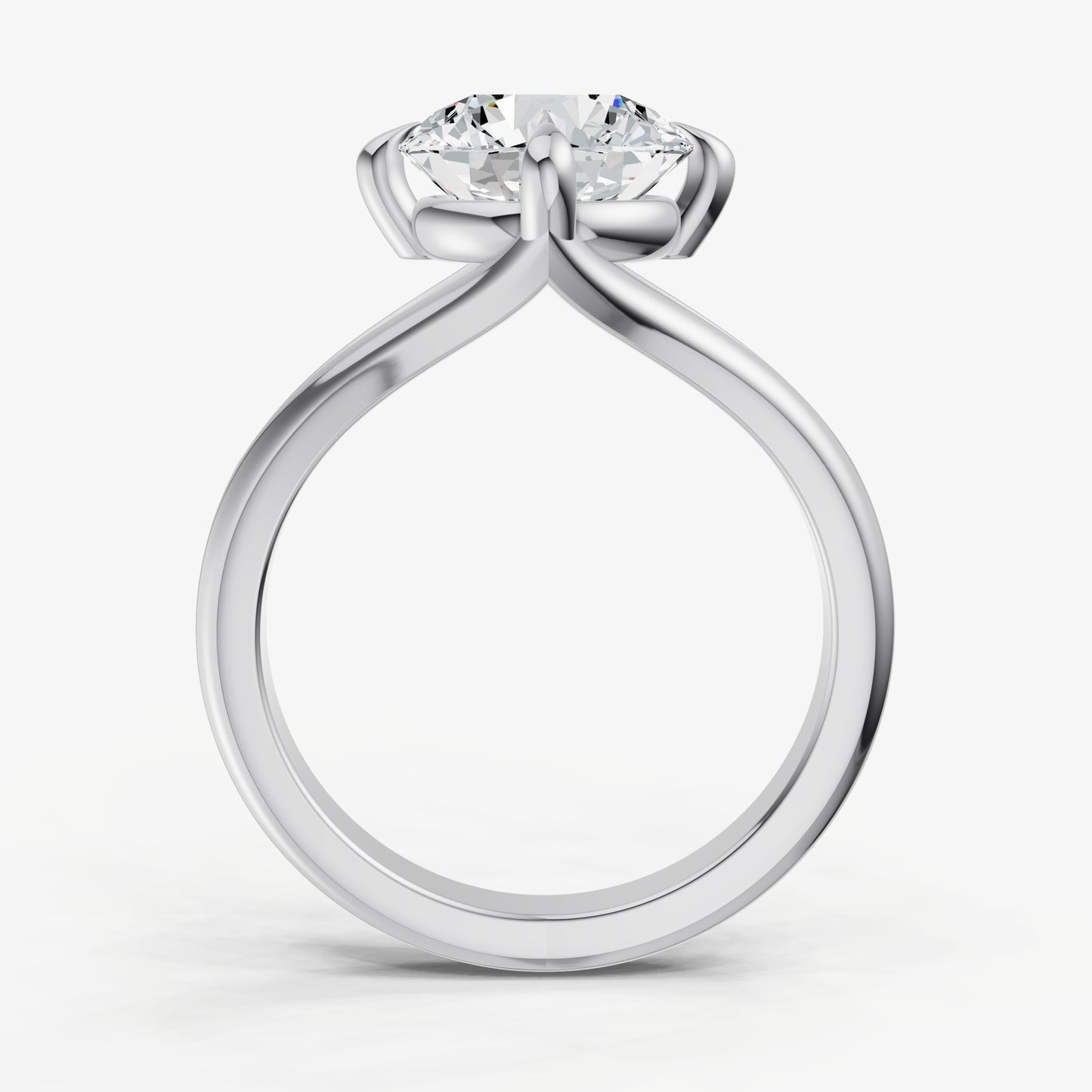 Round Split Band Engagement Ring