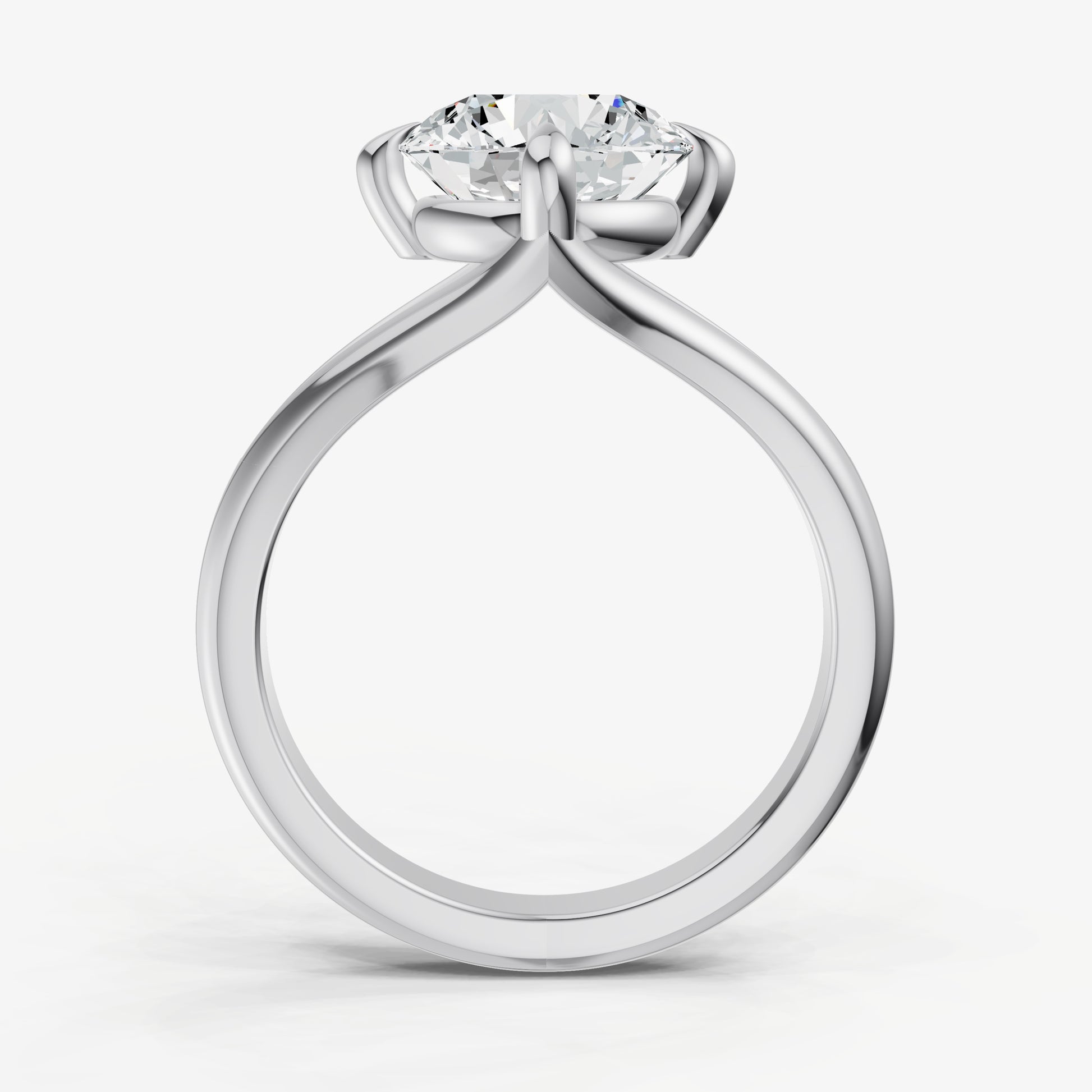 Round Split Band Engagement Ring