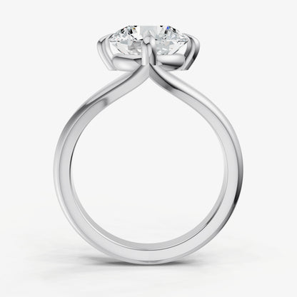 Round Split Band Engagement Ring