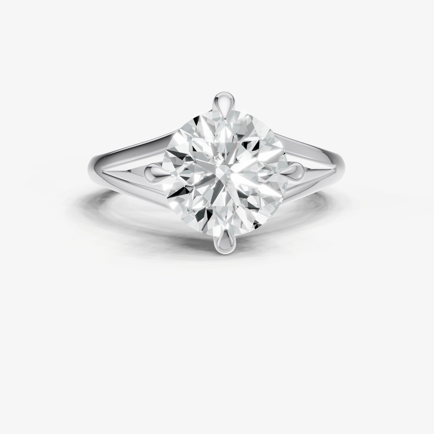 Round Split Band Engagement Ring