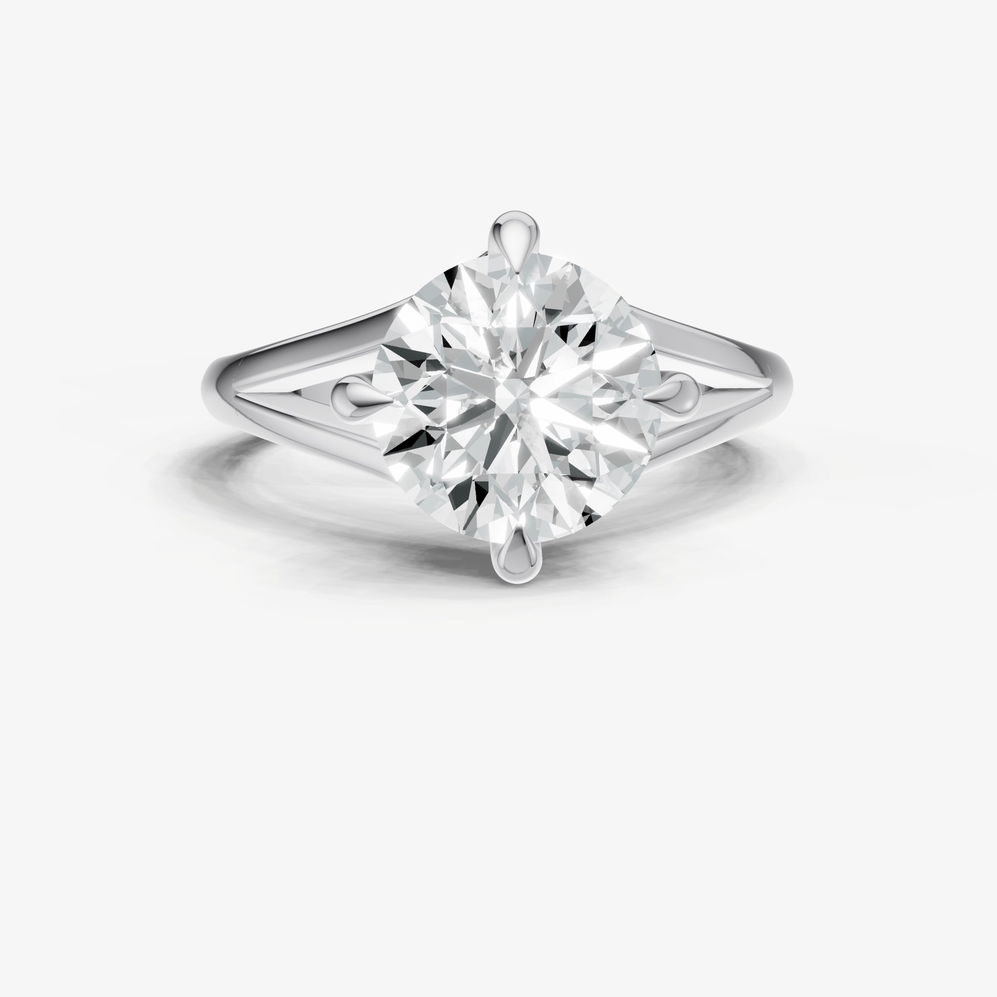 Round Split Band Engagement Ring