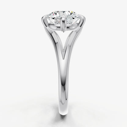 Round Split Band Engagement Ring