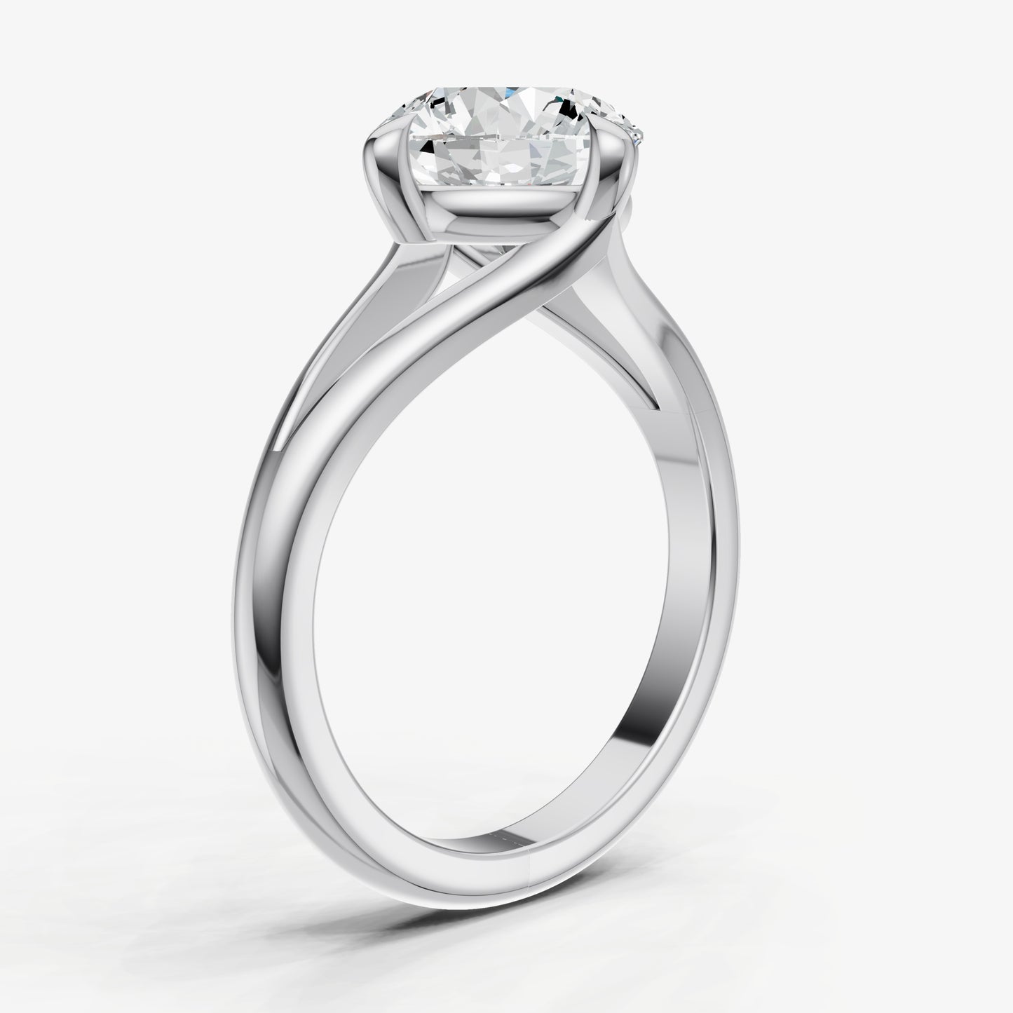 Round Split Band Engagement Ring