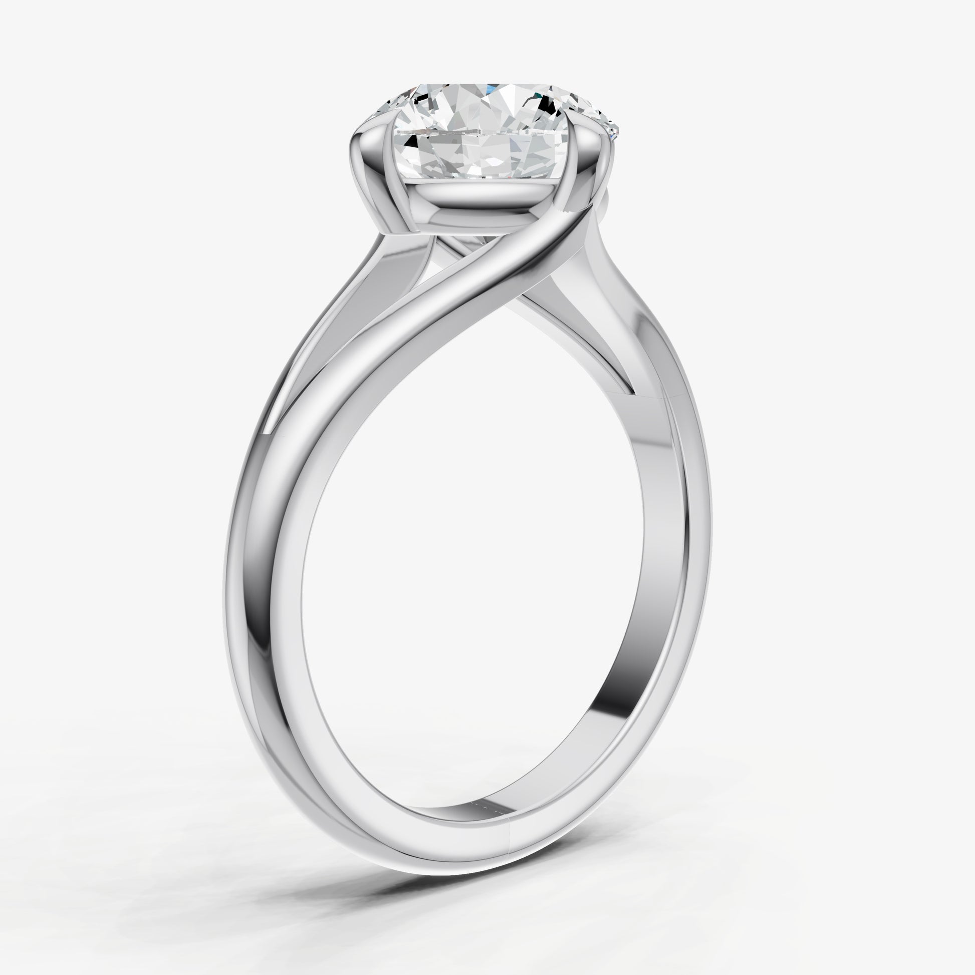 Round Split Band Engagement Ring