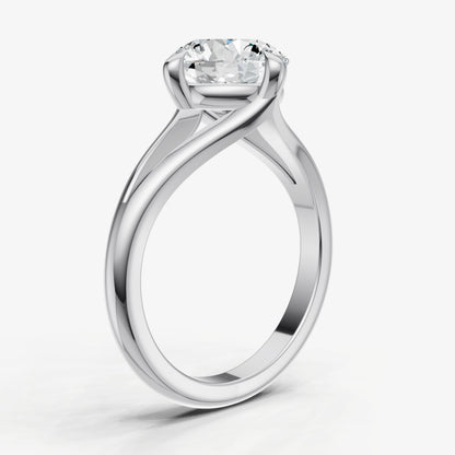 Round Split Band Engagement Ring