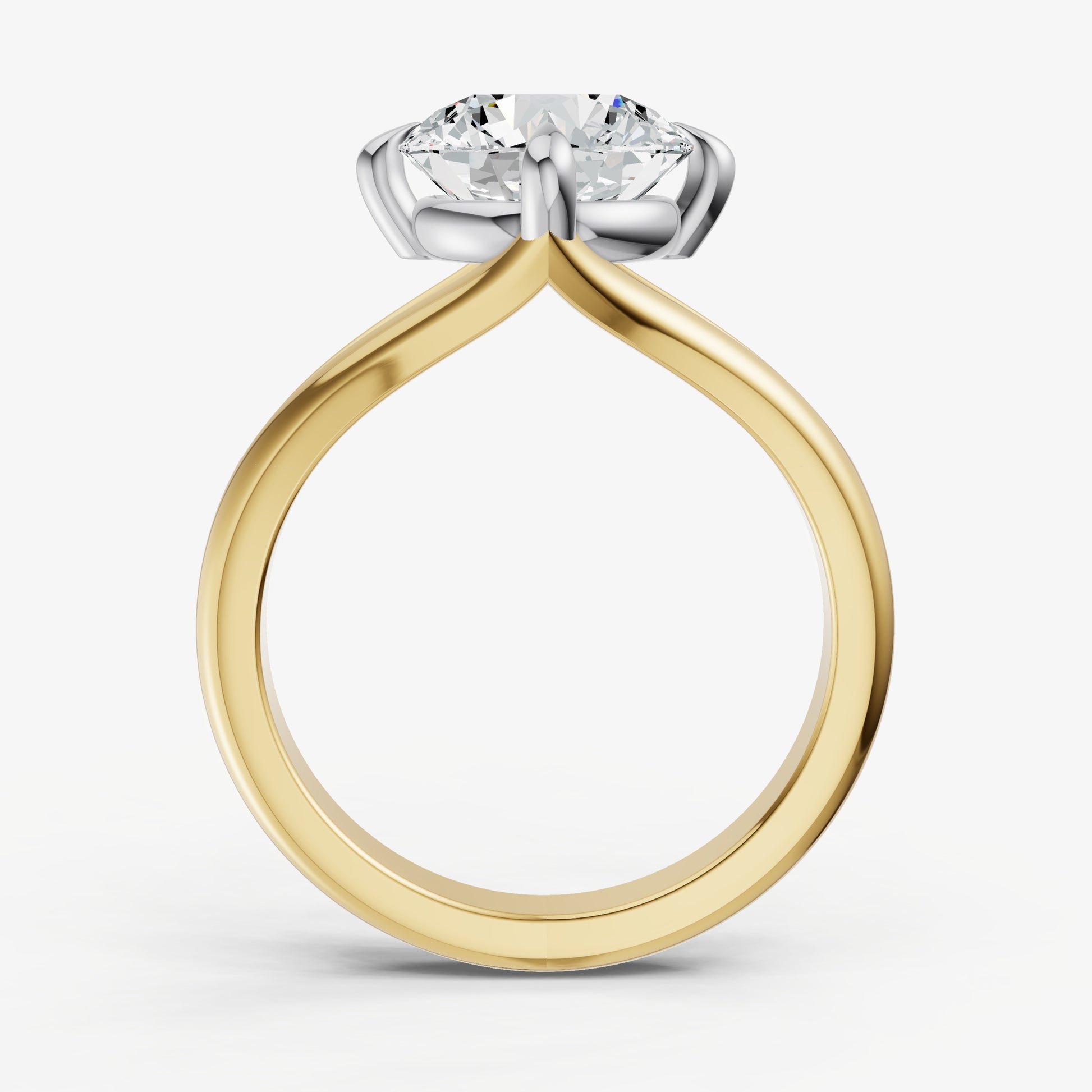 Round Split Band Engagement Ring