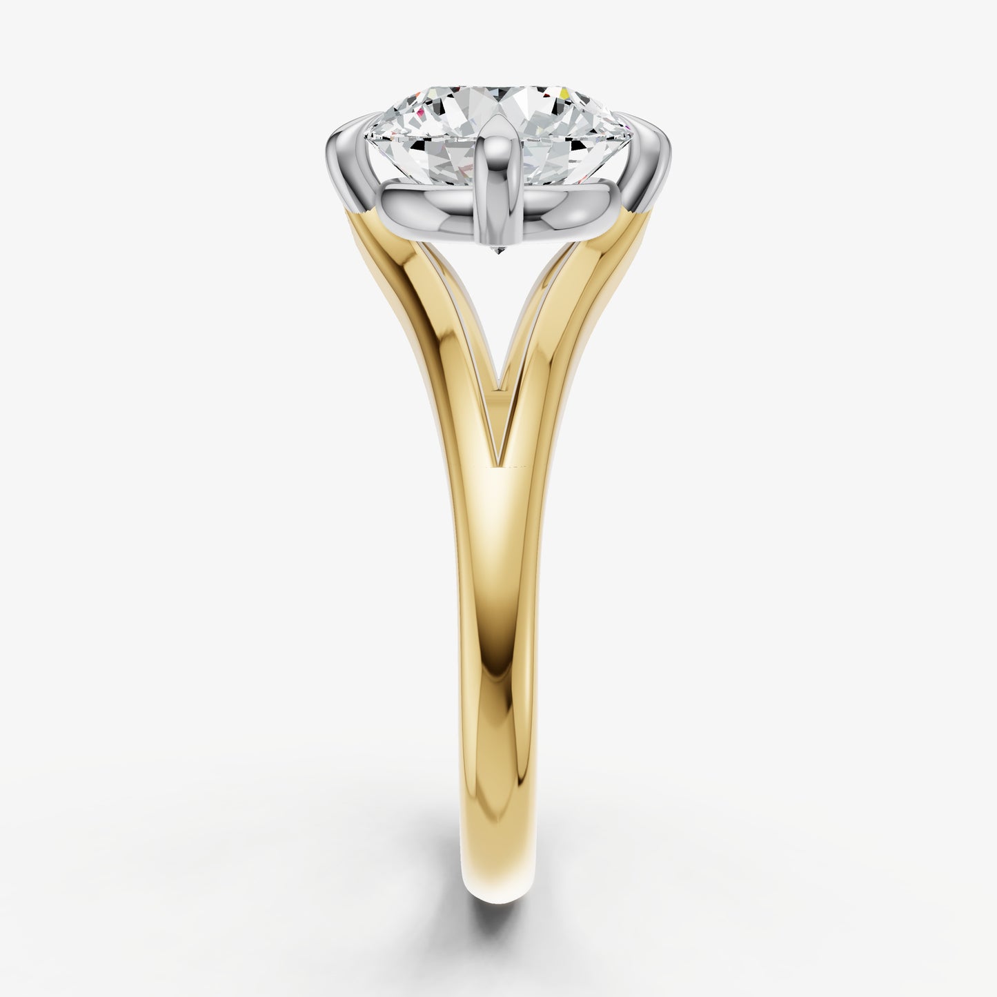 Round Split Band Engagement Ring
