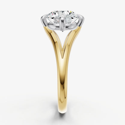 Round Split Band Engagement Ring