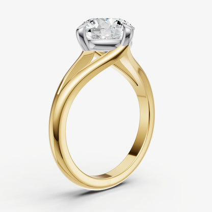 Round Split Band Engagement Ring