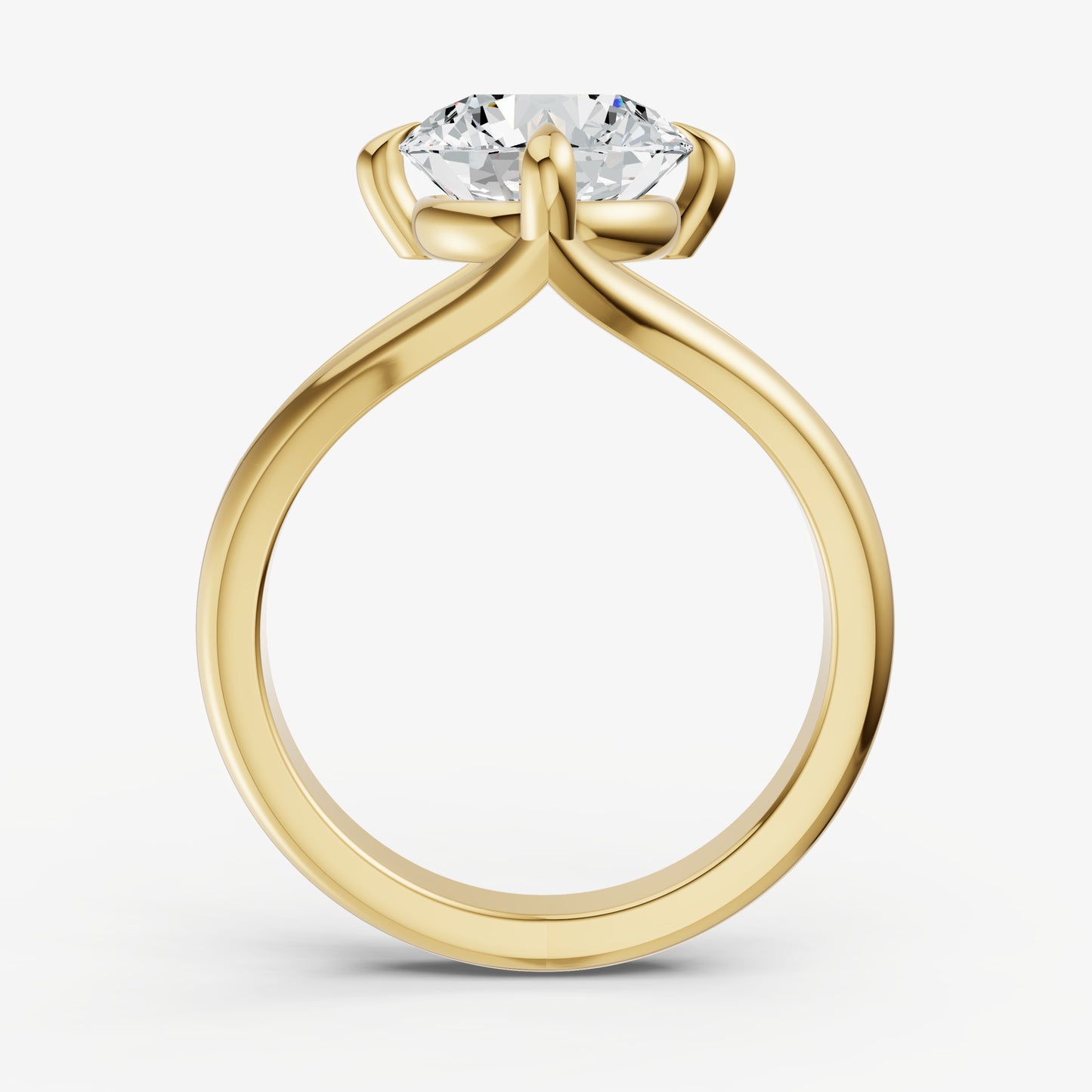 Round Split Band Engagement Ring