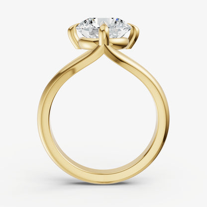 Round Split Band Engagement Ring