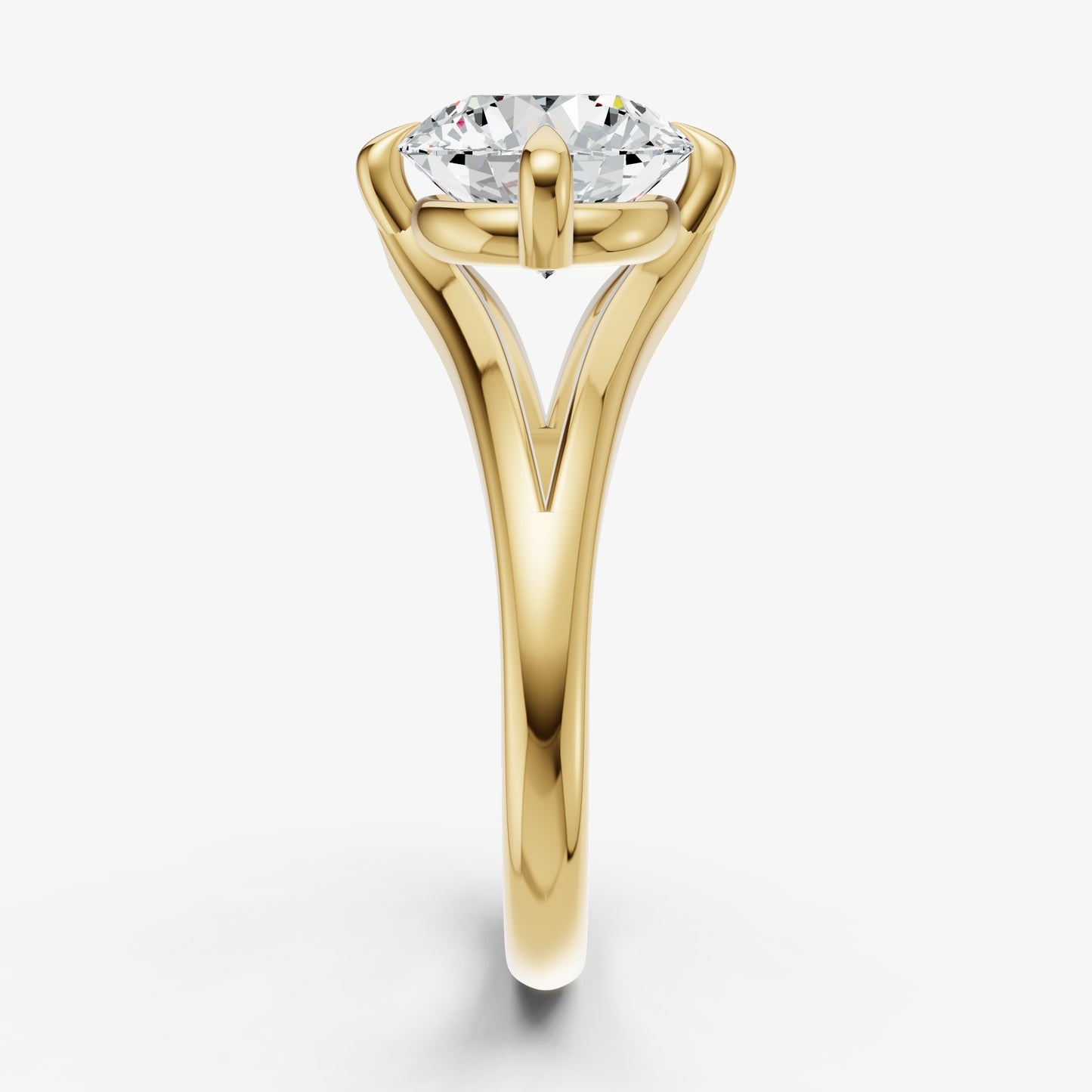 Round Split Band Engagement Ring
