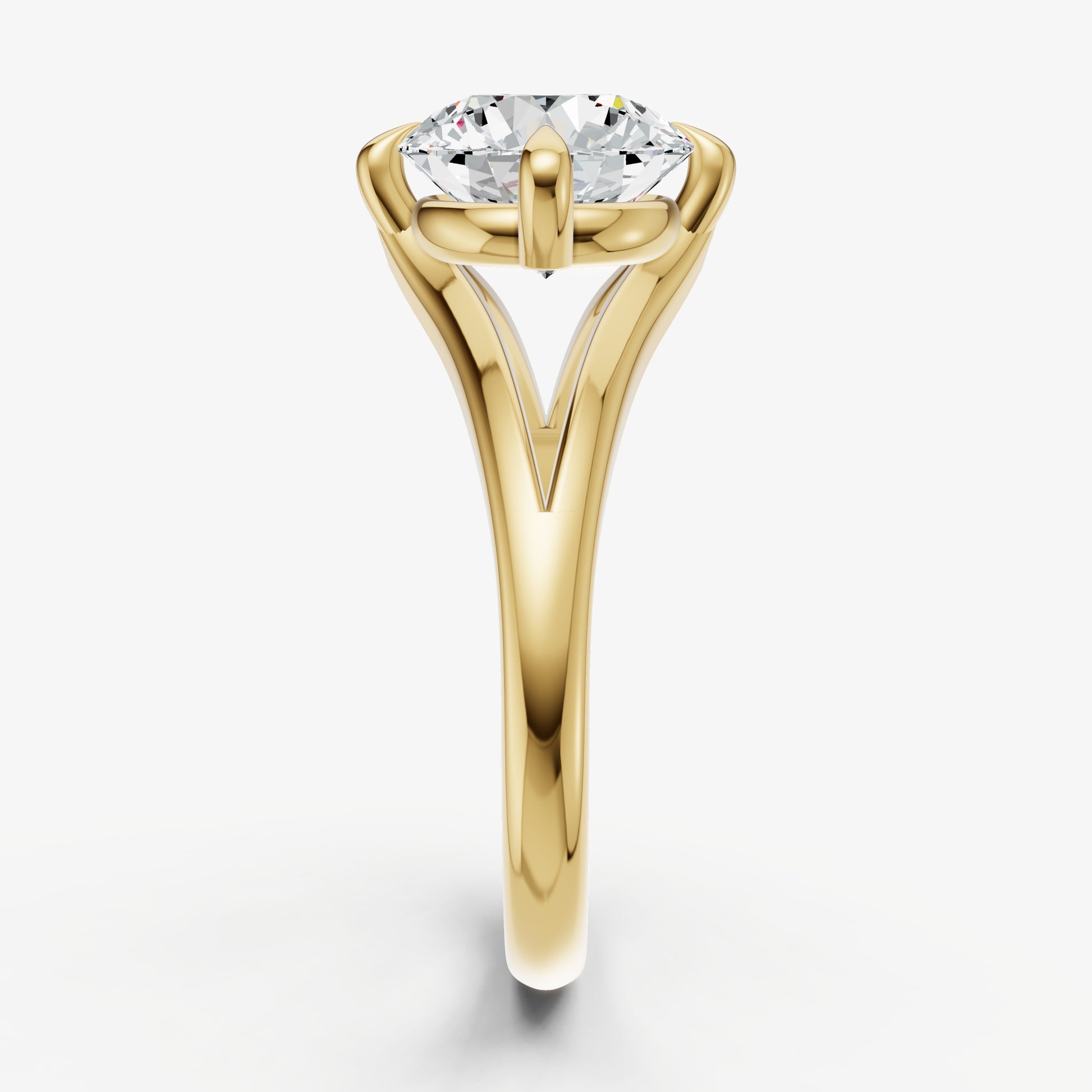 Round Split Band Engagement Ring