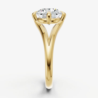 Round Split Band Engagement Ring
