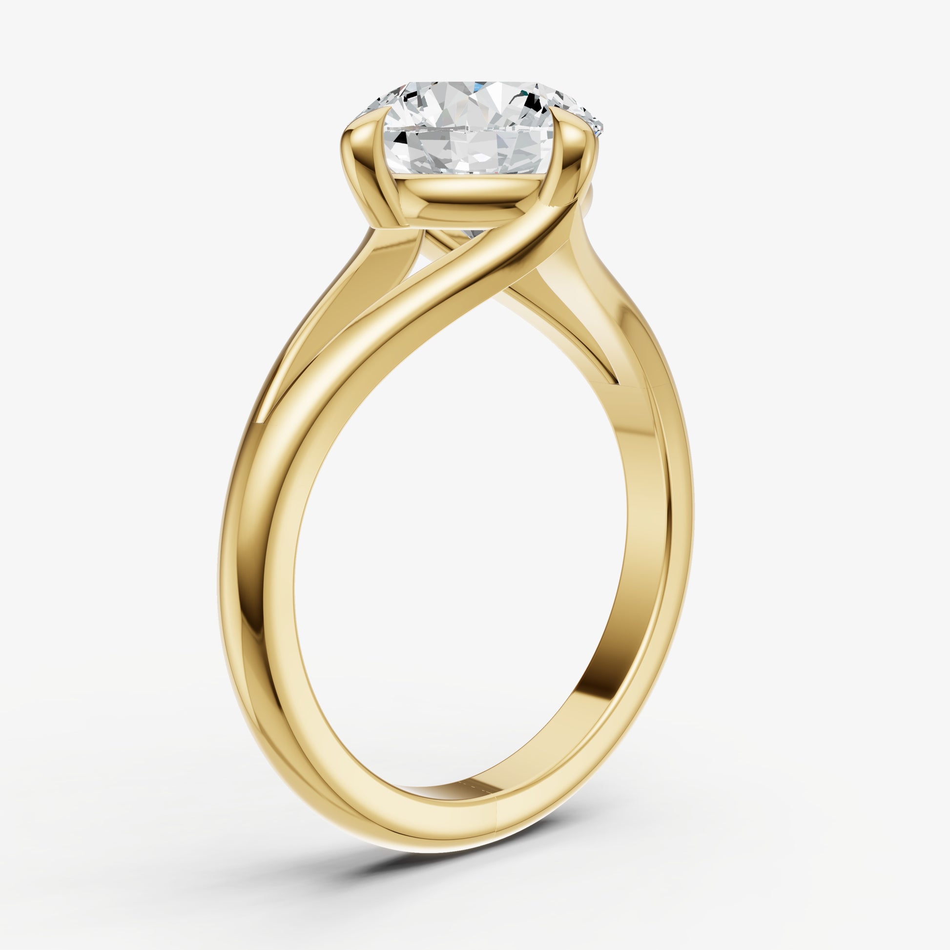 Round Split Band Engagement Ring