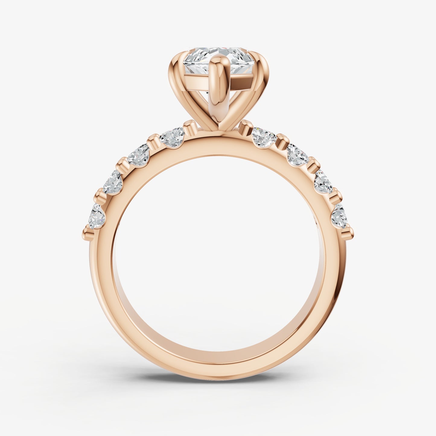 Marquise Solitaire Engagement Ring with Statement Diamond Band