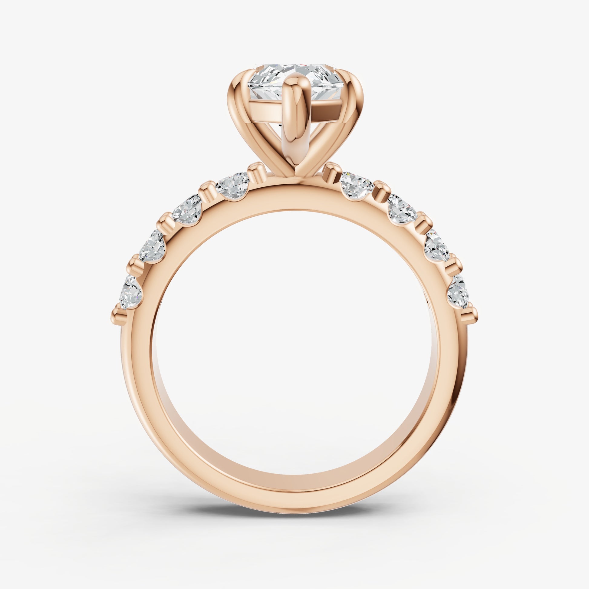 Marquise Solitaire Engagement Ring with Statement Diamond Band